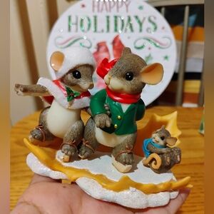 Charming Tails Skating Through The Holidays Figurine